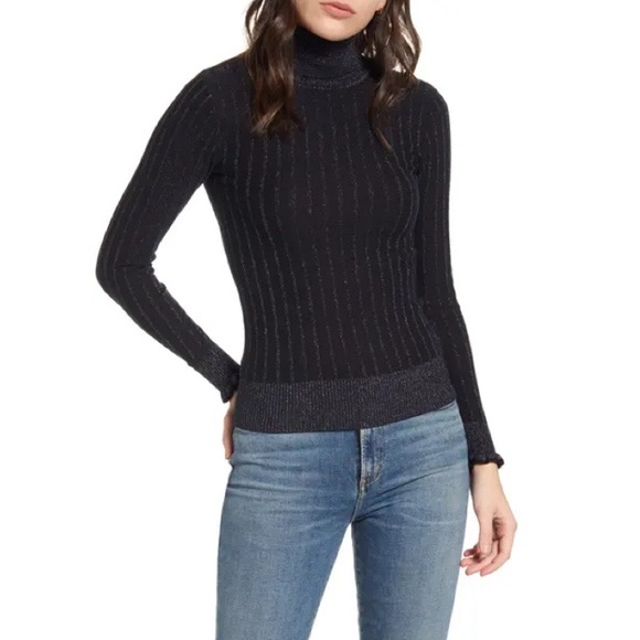 Scotch And Soda Glitter Black Ribbed 